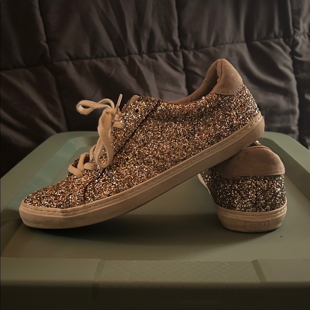Rose Gold Glitter Women's Sneakers